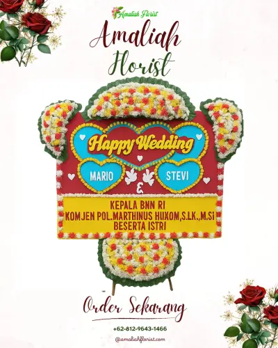 Karangan Papan Bunga Pernikahan di Cimuning